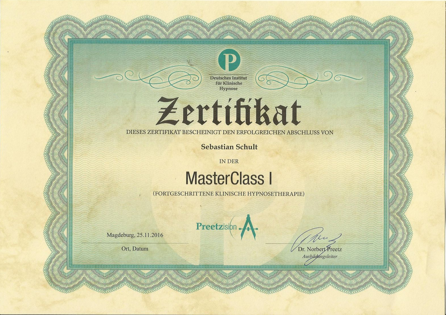 Zertifikat MasterClass